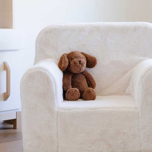 Soft stuffed animals for babies, perfect plush toys for comfort and cuddles, shown from an angled view.
