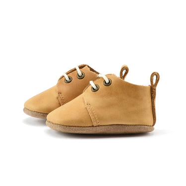 Natural Low Top Oxfords with soft sole for babies, perfect for comfort and style.