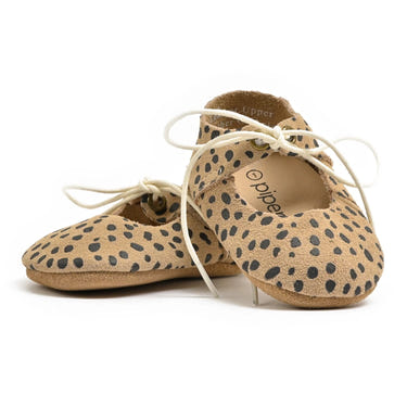 Cheetah Lace-Up Mary Jane Soft Sole for babies, featuring a stylish design and comfortable fit.