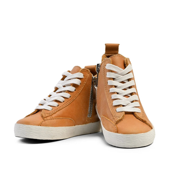 Natural high top sneakers for babies, stylish and comfortable footwear for little ones.