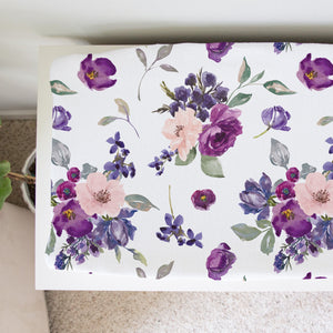 Changing Pad Cover - Purple & Blush Floral