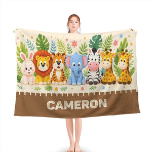 Personalized Safari Name Blanket | Custom Baby & Kids Gift