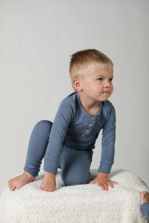 GOLDIE || BABY LONG SLEEVE HENLEY TOP AND BOTTOM SET