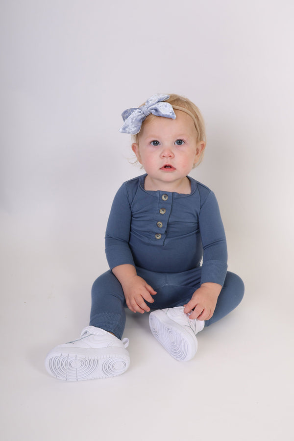 GOLDIE || BABY LONG SLEEVE HENLEY TOP AND BOTTOM SET