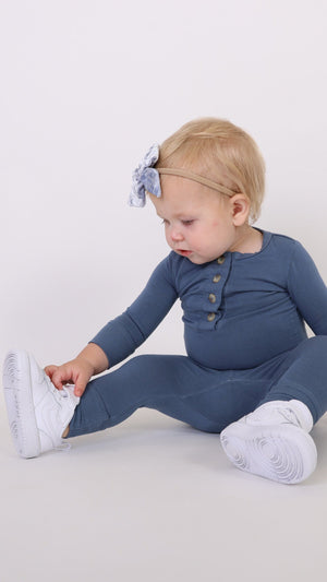 GOLDIE || BABY LONG SLEEVE HENLEY TOP AND BOTTOM SET