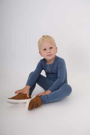 GOLDIE || BABY LONG SLEEVE HENLEY TOP AND BOTTOM SET