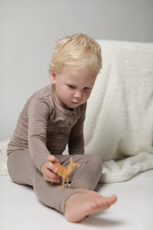 GOLDIE || BABY LONG SLEEVE HENLEY TOP AND BOTTOM SET