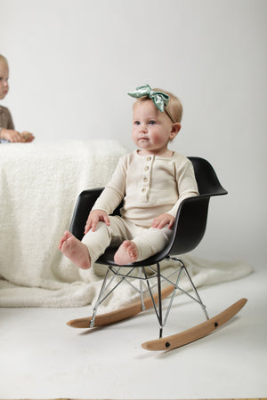 DELILAH || THERMAL BABY LONG SLEEVE HENLEY TOP AND BOTTOM SET