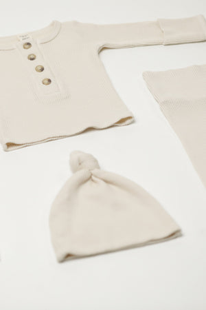 DELILAH || THERMAL INFANT LONG SLEEVE HENLEY TOP AND BOTTOM SET