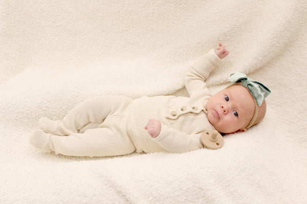 DELILAH || THERMAL INFANT LONG SLEEVE HENLEY TOP AND BOTTOM SET