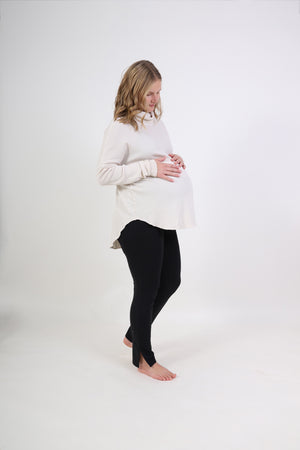DELILAH || THERMAL LONG SLEEVE COWL NECK MATERNITY TOP