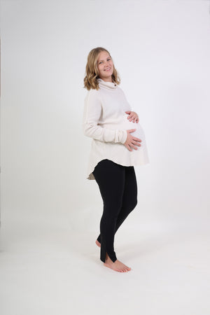 DELILAH || THERMAL LONG SLEEVE COWL NECK MATERNITY TOP