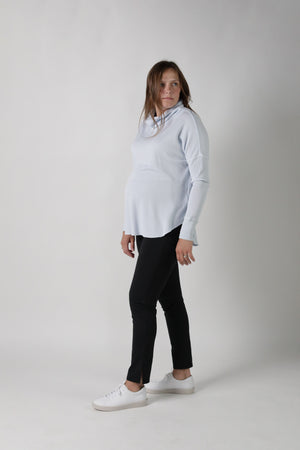 DELILAH || THERMAL LONG SLEEVE COWL NECK MATERNITY TOP