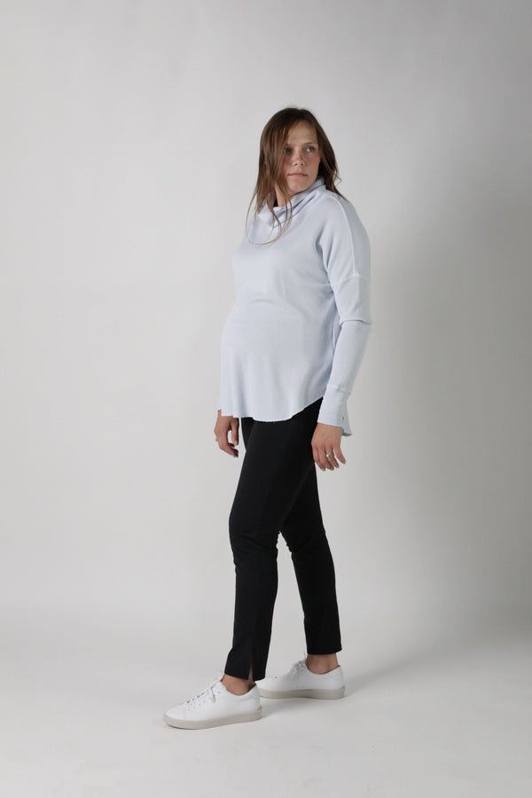 DELILAH || THERMAL LONG SLEEVE COWL NECK MATERNITY TOP