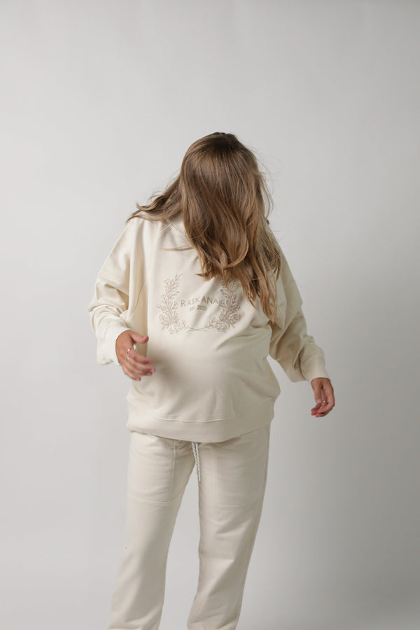 ELLE || ORGANIC COTTON MATERNITY CREW NECK PULLOVER