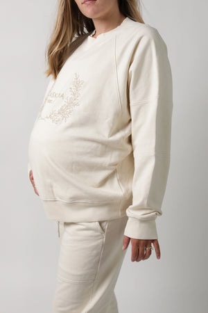 ELLE || ORGANIC COTTON MATERNITY CREW NECK PULLOVER