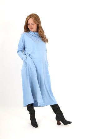 MEREDITH || COWL NECK LONG SLEEVE MATERNITY MIDI DRESS - FINAL SALE