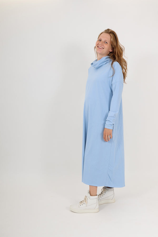 MEREDITH || COWL NECK LONG SLEEVE MATERNITY MIDI DRESS - FINAL SALE