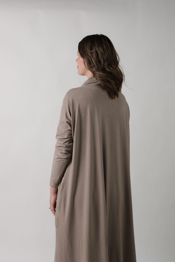 MEREDITH || COWL NECK LONG SLEEVE MATERNITY MIDI DRESS - FINAL SALE
