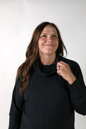 RUBY || MODAL SPANDEX MATERNITY LOUNGEWEAR LONG SLEEVE COWL TOP