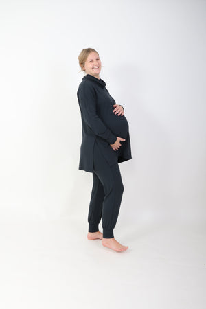 RUBY || MODAL SPANDEX MATERNITY LOUNGEWEAR LONG SLEEVE COWL TOP
