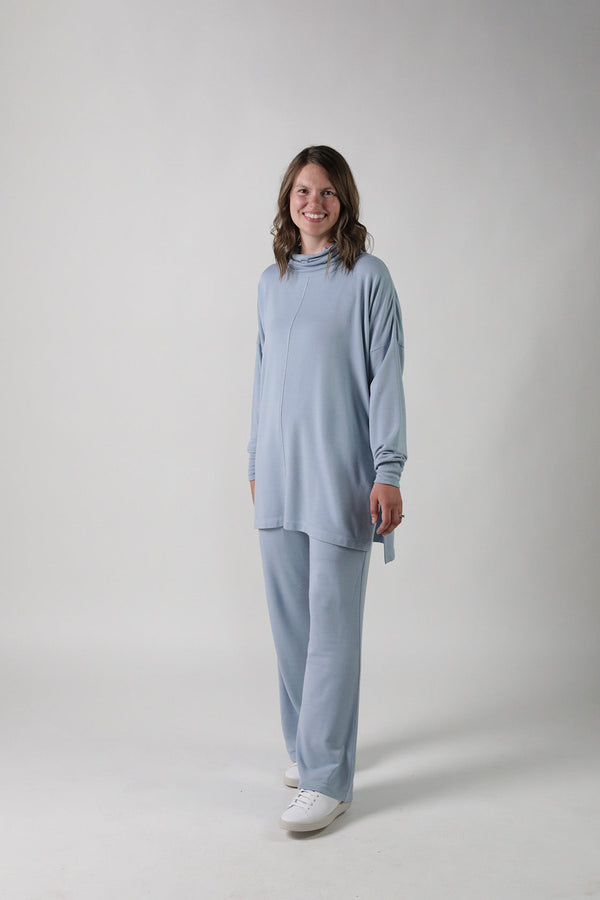 RUBY || MODAL SPANDEX MATERNITY LOUNGEWEAR LONG SLEEVE COWL TOP