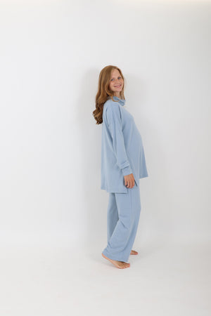 RUBY || MODAL SPANDEX MATERNITY LOUNGEWEAR LONG SLEEVE COWL TOP