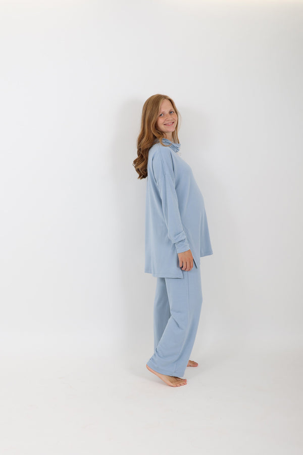 RUBY || MODAL SPANDEX MATERNITY LOUNGEWEAR LONG SLEEVE COWL TOP