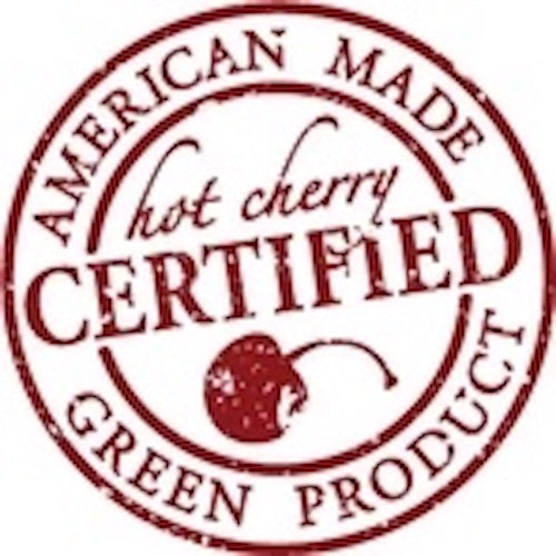 Hot Cherry Eye Pillow in unbleached natural denim, angle view, perfect for soothing relaxation and comfort.