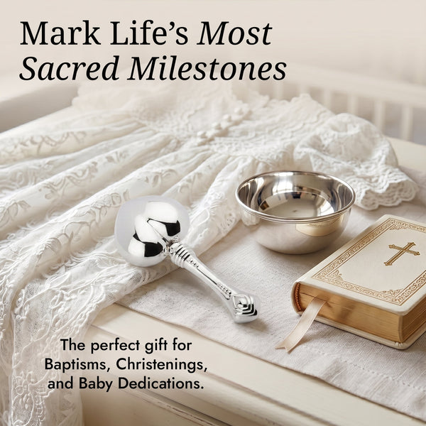 Krysaliis  Sterling Silver Baby Rattle - Heart
