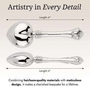 Krysaliis  Sterling Silver Baby Rattle - Heart