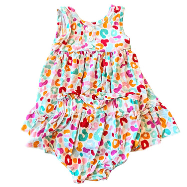 Rheytt Leopard Bamboo Peplum + Bloomer Set