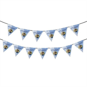 Personalized Photo Birthday Flag Banner – Custom Name & Age for Kids, Adults & Pets - Pink Peach or Blue