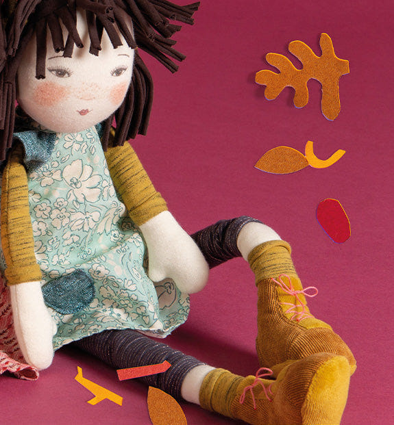 Iris The Rosalies doll by Moulin Roty, a charming and soft toy for babies and toddlers.