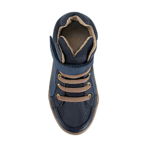 Logan Flex® Navy sneakers for babies, showcasing a stylish angle 3 view.