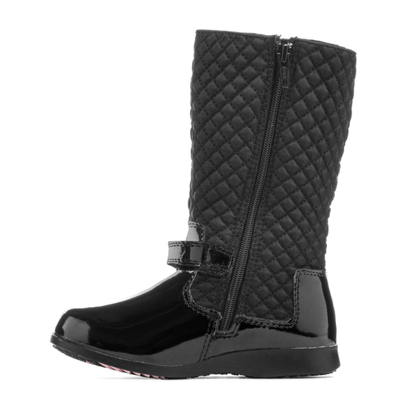 Naomi Boot - Flex® in Black, stylish and comfortable baby boots, shown from angle 2.