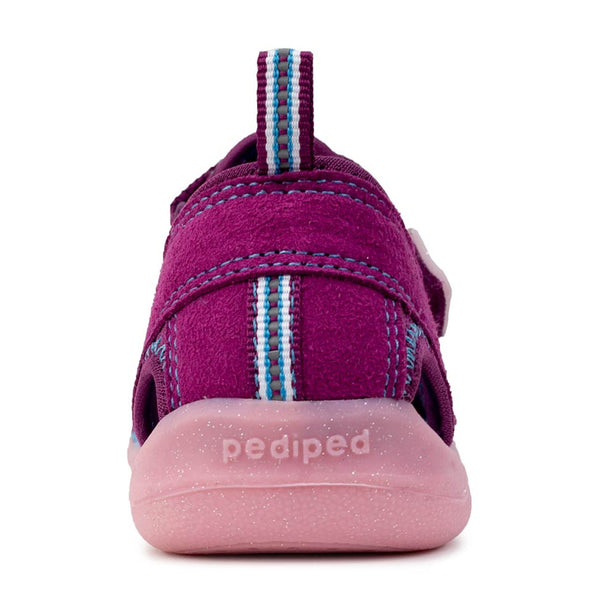 Sahara Flex® Berry sandals for babies, showcasing a stylish angle 4 view.