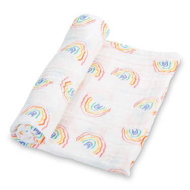 Somewhere Over The Rainbow Baby Muslin Swaddle Blanket - MOOGCO Baby