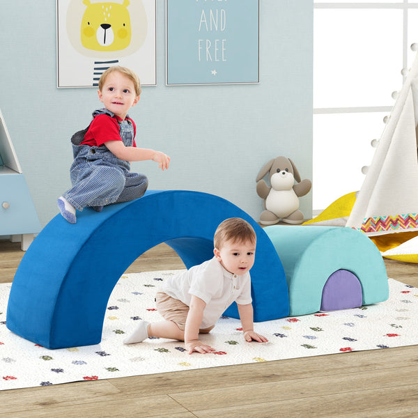 Rainbow Arc Climber Playset Foam Climbing Blocks with Machine Washable Covers