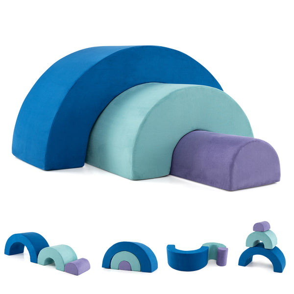 Rainbow Arc Climber Playset Foam Climbing Blocks with Machine Washable Covers