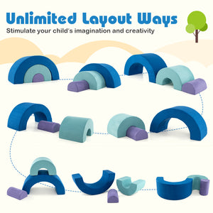Rainbow Arc Climber Playset Foam Climbing Blocks with Machine Washable Covers