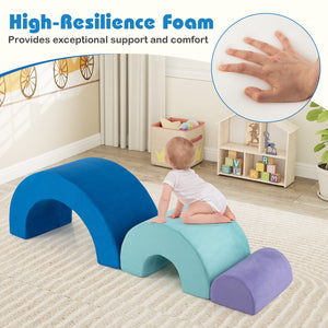 Rainbow Arc Climber Playset Foam Climbing Blocks with Machine Washable Covers