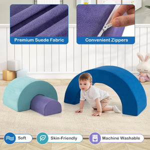 Rainbow Arc Climber Playset Foam Climbing Blocks with Machine Washable Covers