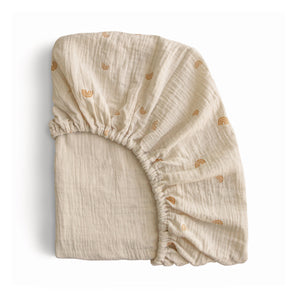 Mushie Extra Soft Muslin Crib Sheet 100% Cotton Pre-washed