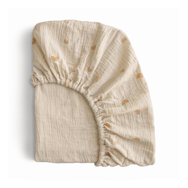 Mushie Extra Soft Muslin Crib Sheet 100% Cotton Pre-washed