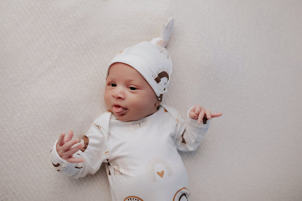Rainbow Newborn Knotted Baby Gown