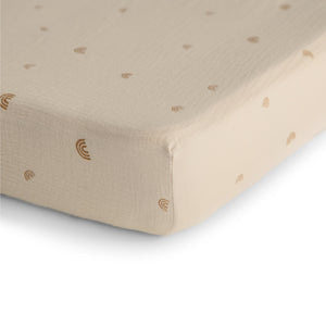 Mushie Extra Soft Muslin Crib Sheet 100% Cotton Pre-washed