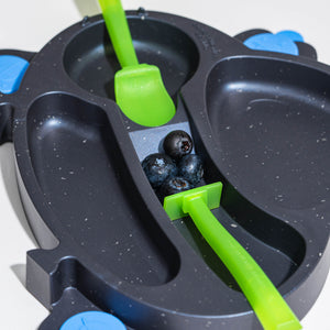 UFO Training Plate and Utensils for babies, designed for easy feeding and fun mealtime experiences.