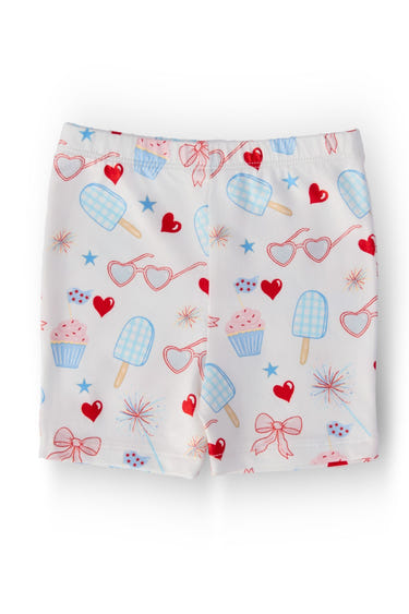 Red, White & Sweet Twirl Shorts