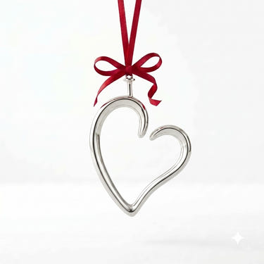 Sterling Silver Heart Ornament for Christmas by Krysaliis
